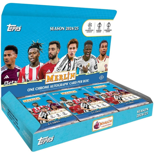 2024-25 Topps UEFA Club Competitions Merlin Chrome Soccer Hobby Box