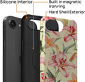 Magnetic Case for iPhone 16e,Compatible with Magsafe,PC Hard Shell Silicone Inner Bumper,Anti-Scratch Full-Body Cover Shockproof Slim Case for iPhone 16e - Hand Painted Lily