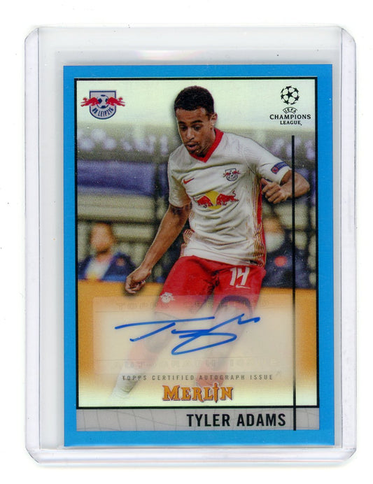 Tyler Adams 2020 Merlin Chrome Autographs Blue #'d 05/75