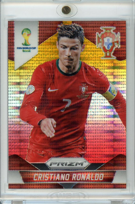 Cristiano Ronaldo 2014 Panini World Cup Yellow & Red Pulsar Prizm